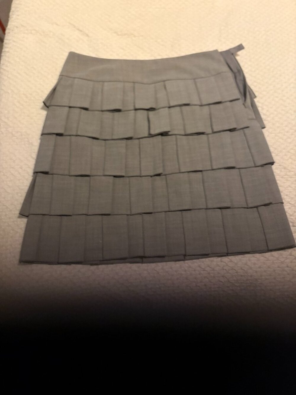 Grey Ruffled Miniskirt